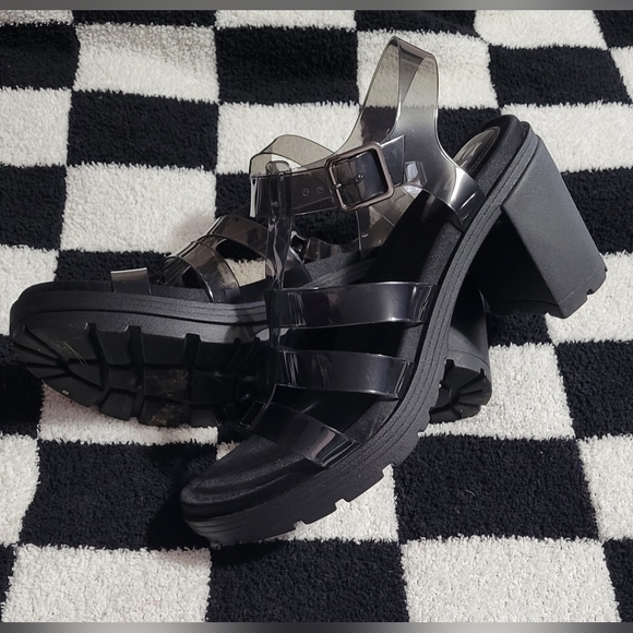 Mix No. 6 Shoes - Mix no. 6 black jelly wedge heels size 10